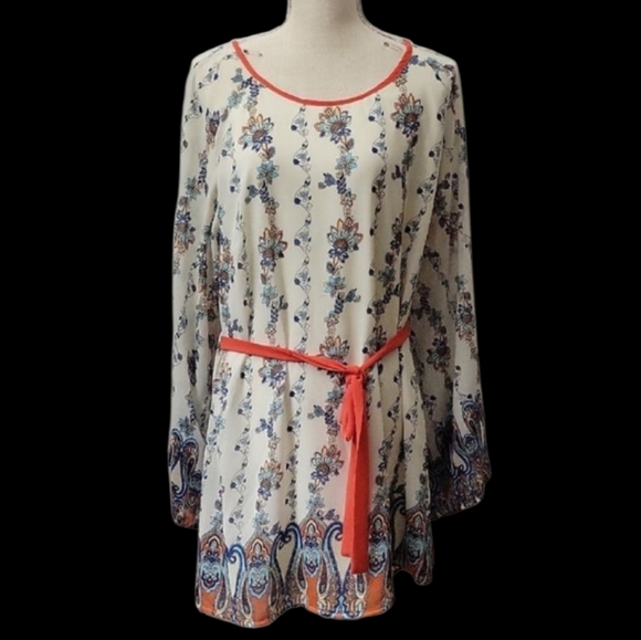 Umgee XL White and Orange Dress - Picture 1 of 4